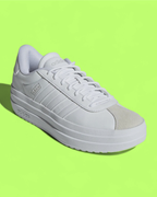 ADIDAS VL COURT PLATFORM WHITE LEATHER SNEAKERS CASUAL STYLE