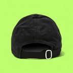 OFF-WHITE BLACK CAP WITH MINIMAL WHITE "OFF" LOGO EMBROIDERY