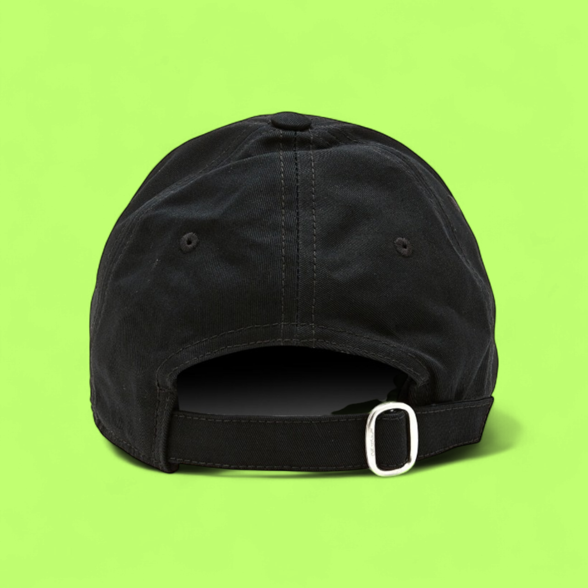 OFF-WHITE BLACK CAP WITH MINIMAL WHITE "OFF" LOGO EMBROIDERY