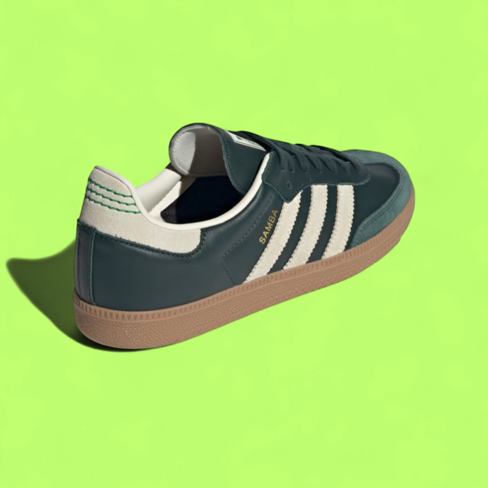ADIDAS SAMBA OG SHADOW GREEN CLASSIC LEATHER SNEAKERS