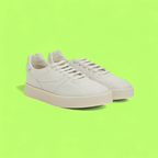 WHITE ACADEMIA LEATHER SNEAKERS WITH MINIMAL DESIGN AND SOLE