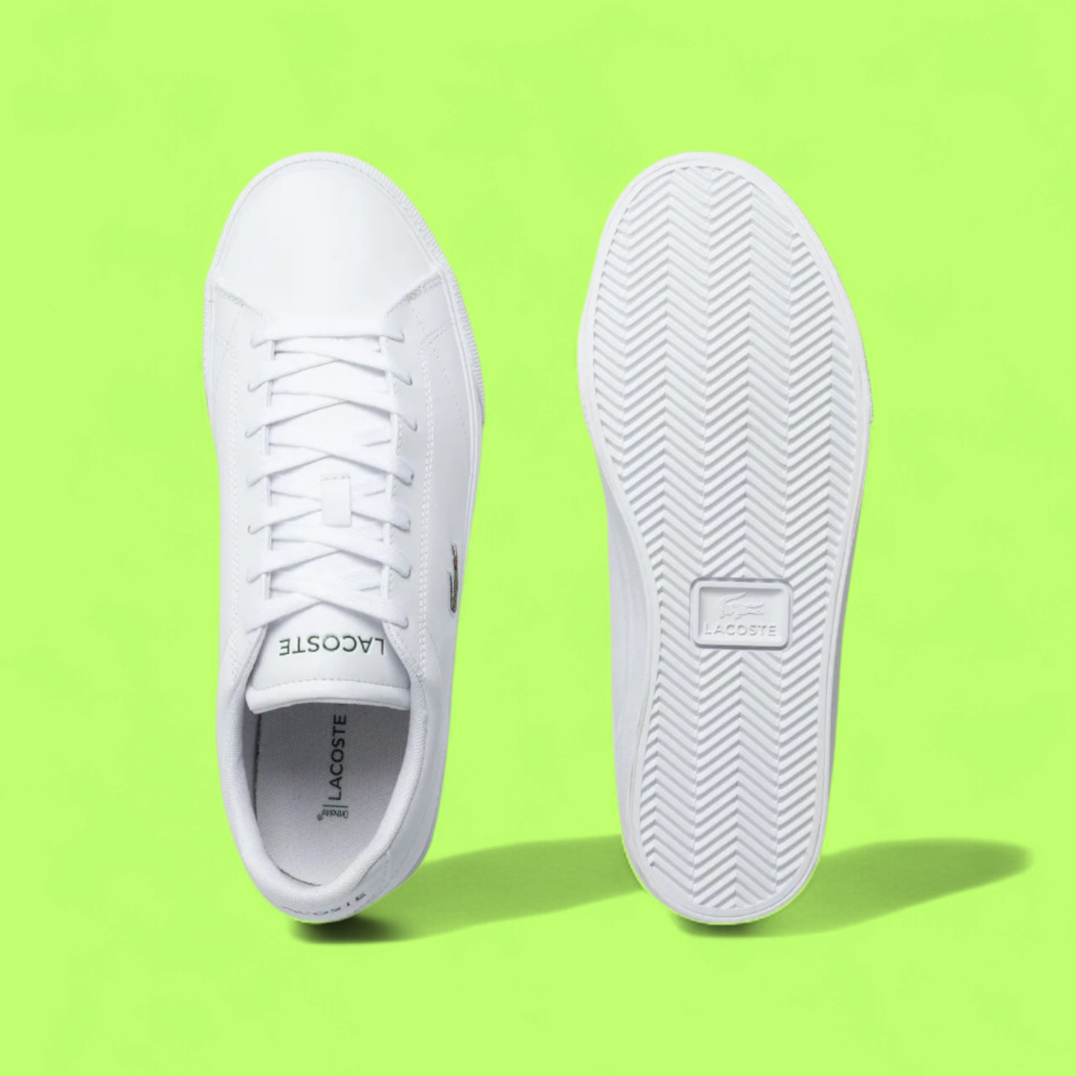 LACOSTE LEROND PRO SET MEN'S WHITE LEATHER MINIMAL CASUAL SNEAKERS