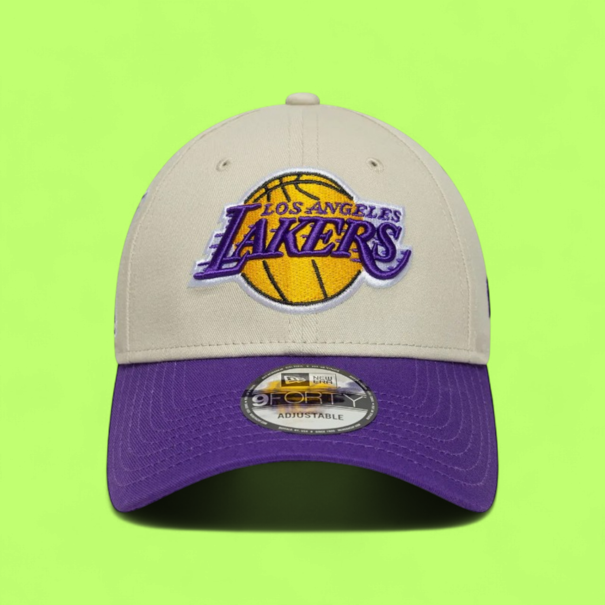 LOS ANGELES LAKERS BEIGE PURPLE CAP WITH TEAM LOGO CWCD