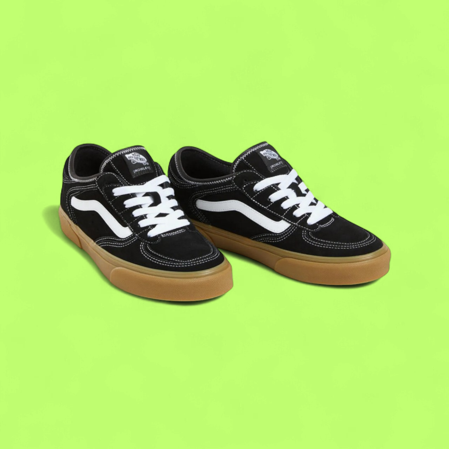 VANS BLACK WHITE GUM SOLE CLASSIC SKATE SNEAKERS CWCD