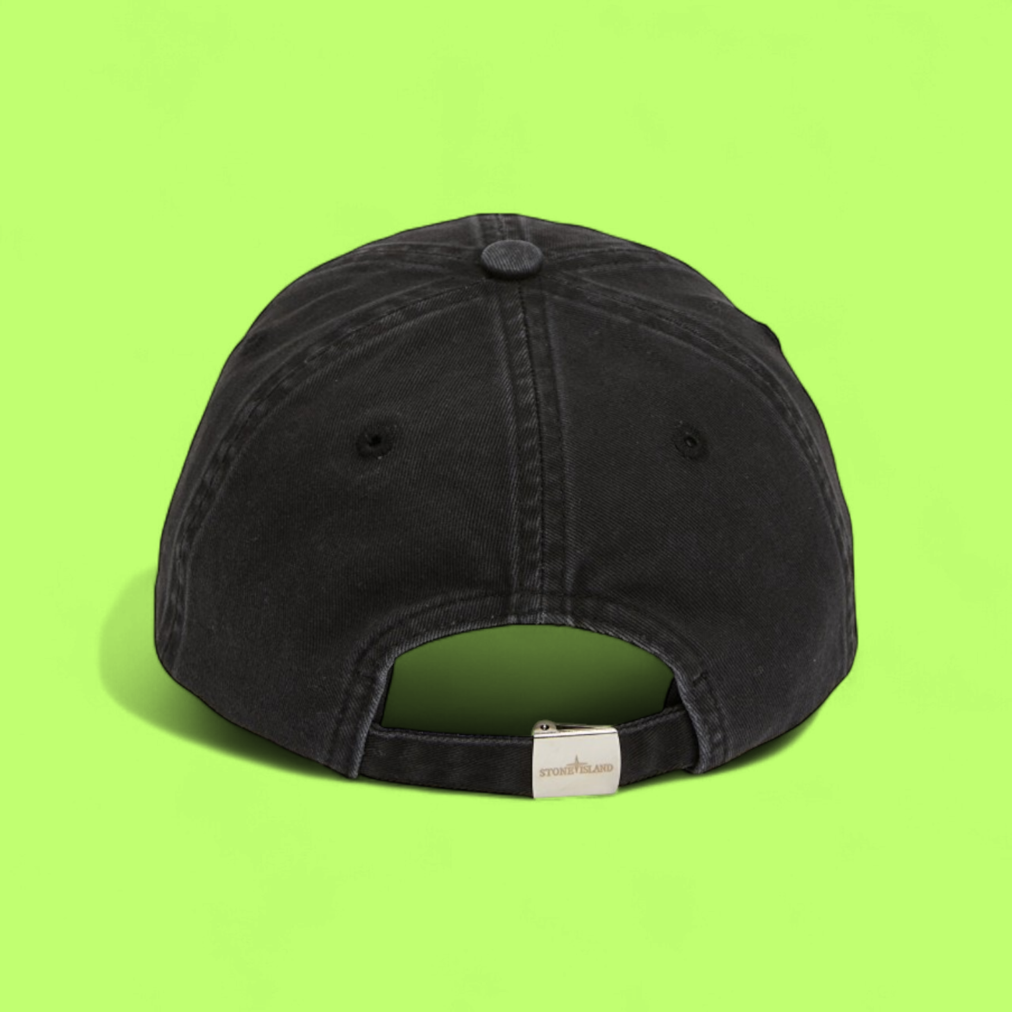 STONE ISLAND BLACK CAP WITH TONAL EMBROIDERED LOGO CWCD