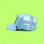 SAVAGE TIGER LIGHT BLUE TRUCKER HAT WITH EMBROIDERED PATCH