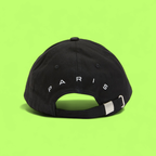 KENZO BLACK BASEBALL CAP WITH WHITE SIDE LOGO PRINT CWCD