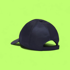 NAVY BLUE PRADA BASEBALL CAP WITH ICONIC METAL TRIANGLE