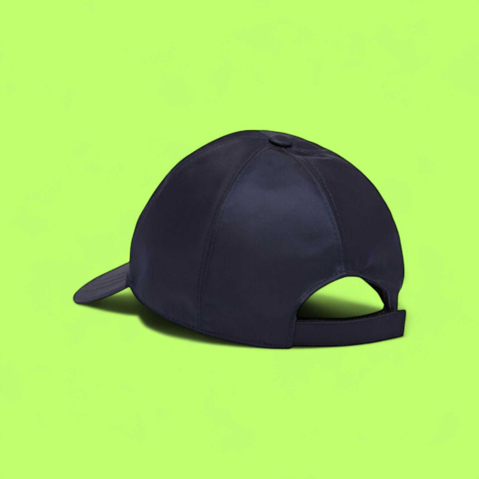 NAVY BLUE PRADA BASEBALL CAP WITH ICONIC METAL TRIANGLE