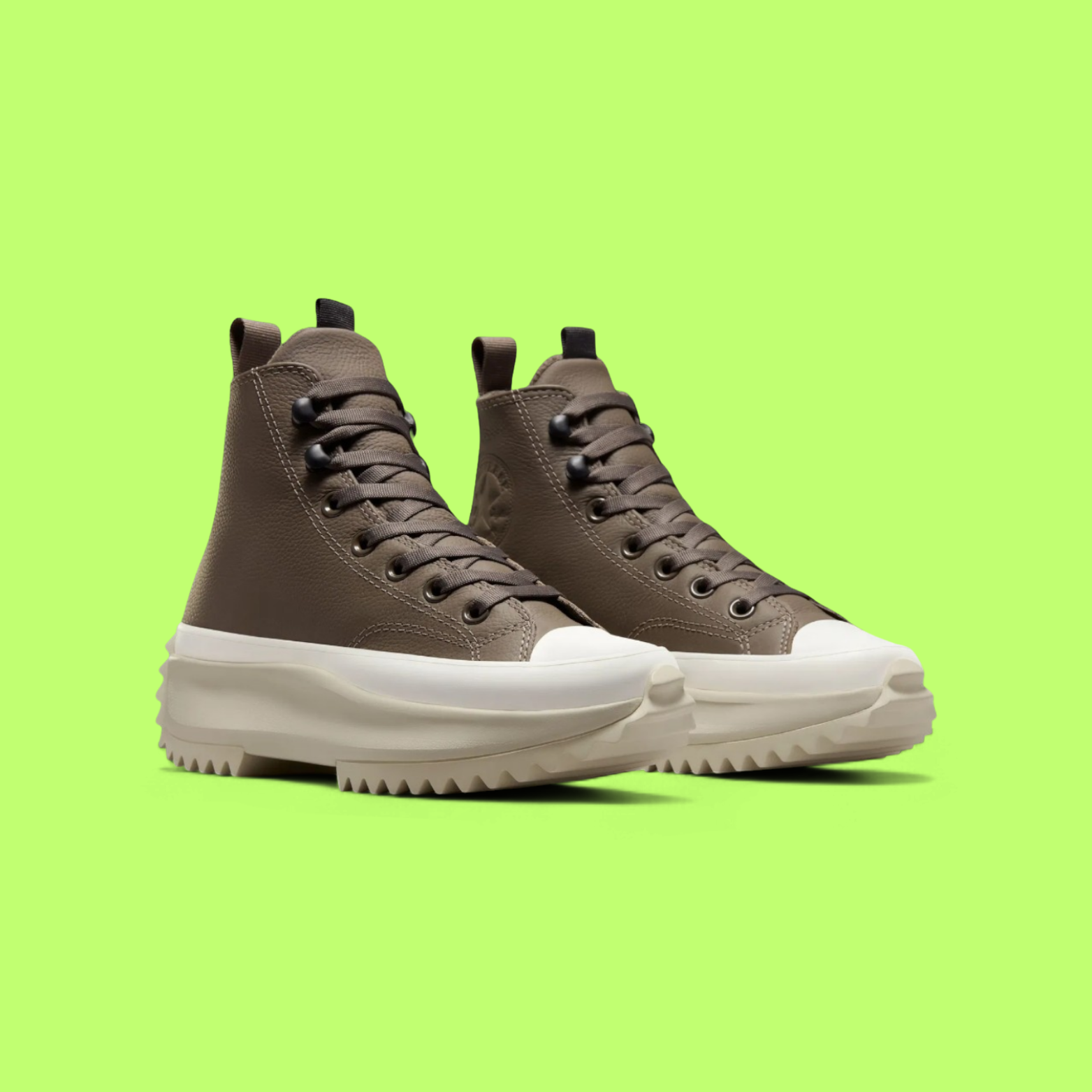 CONVERSE RUN STAR HIKE UNISEX BROWN LEATHER PLATFORM HIKING BOOTS