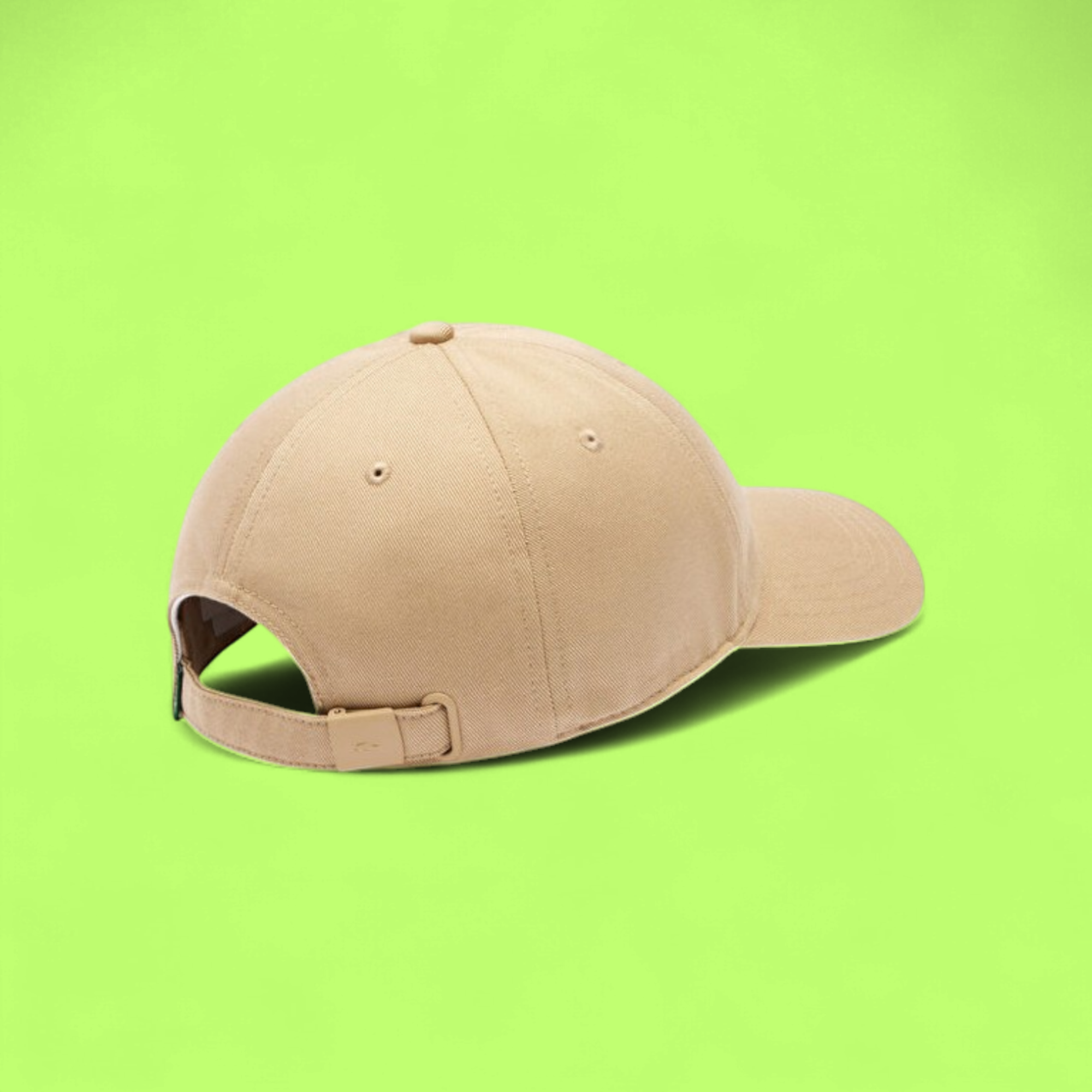 LACOSTE BEIGE BASEBALL CAP WITH EMBROIDERED CREST LOGO
