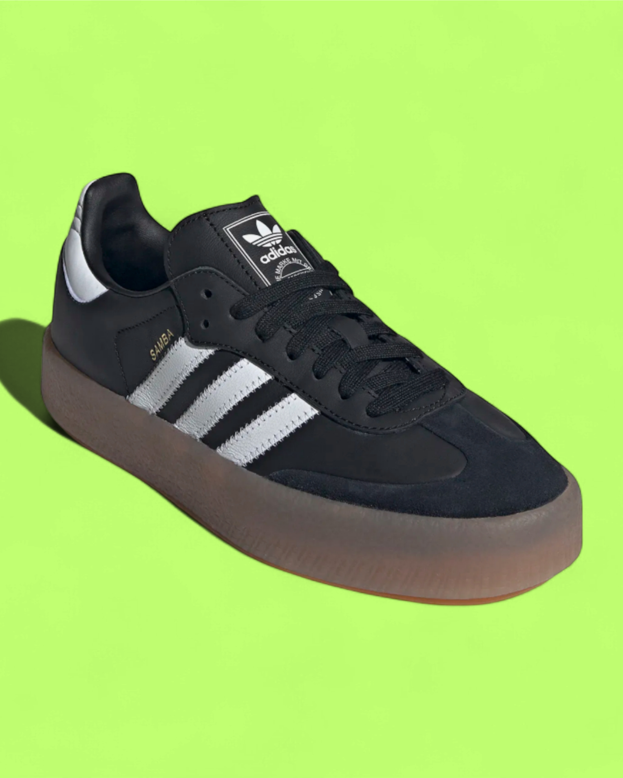 ADIDAS SAMBAE BLACK WHITE GUM SOLE CLASSIC STREET SNEAKERS