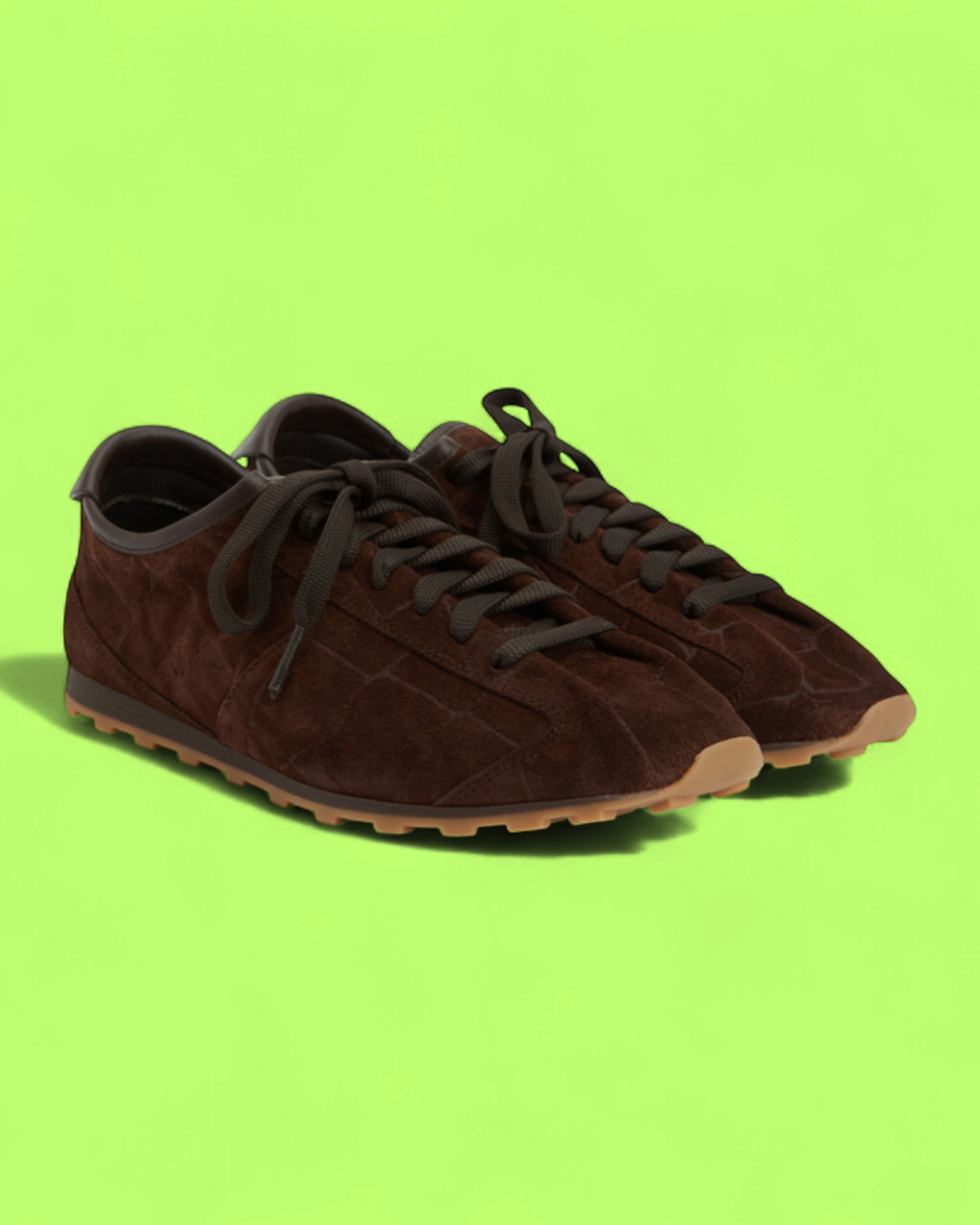 JACQUEMUS RETRO SUEDE SNEAKER BROWN GUM SOLE ICON CWCD