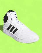 ADIDAS HOOPS MID WHITE BLACK BASKETBALL INSPIRED SNEAKERS CWCD