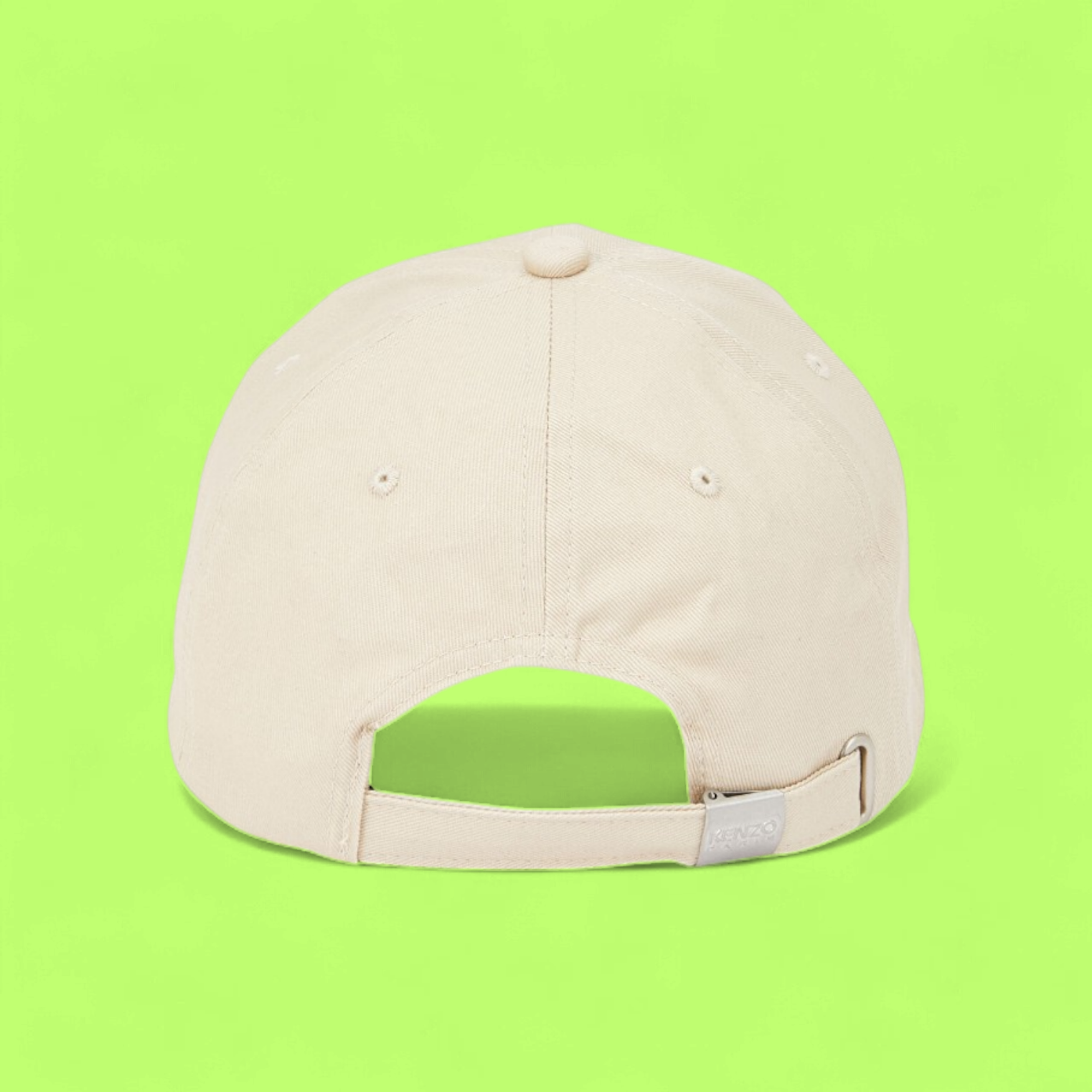 KENZO BEIGE CAP WITH RED PATCH AND SIGNATURE DETAIL ICONZ