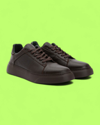 GEORGE HOGG DARK BROWN PREMIUM LEATHER LOW-TOP SNEAKER