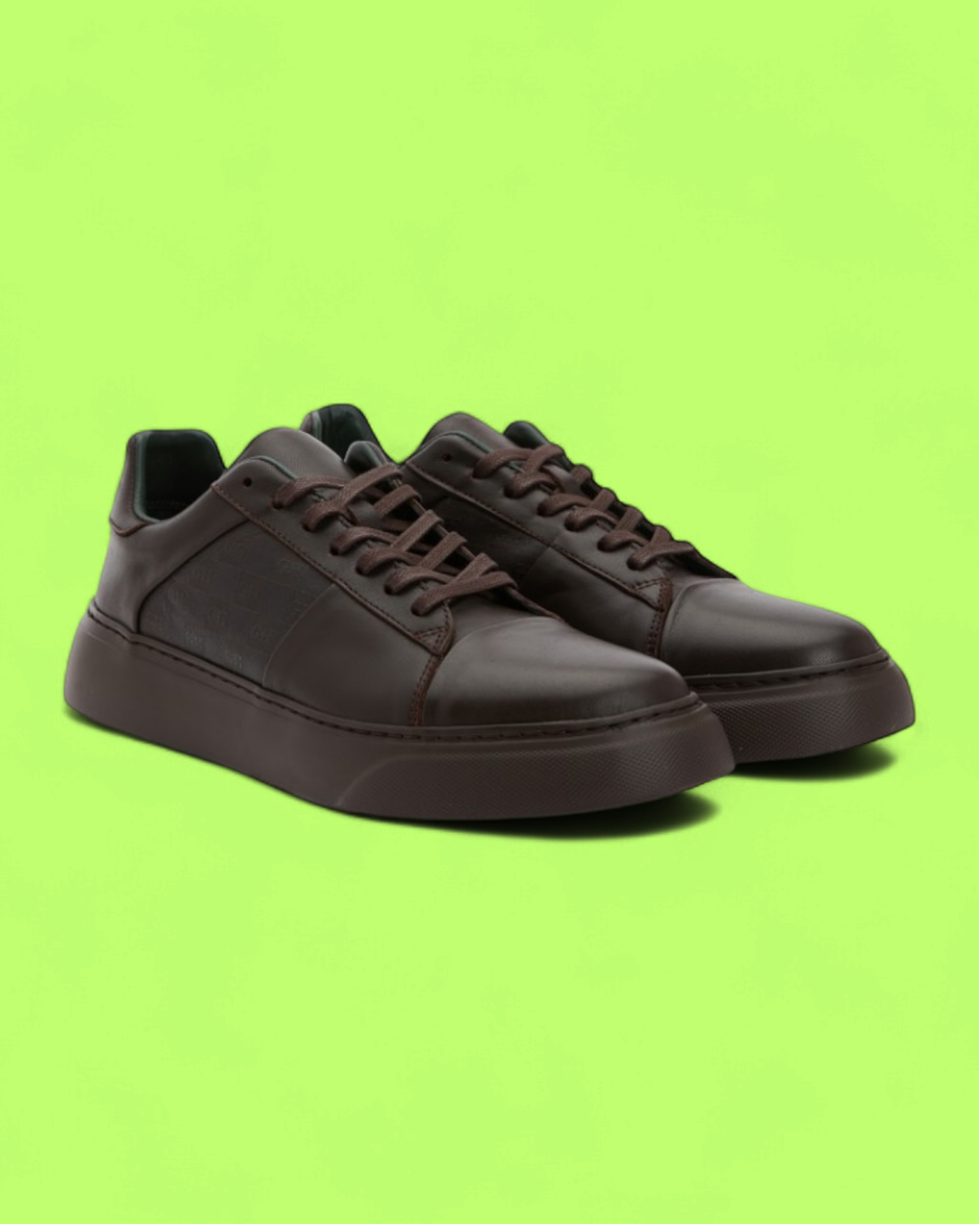 GEORGE HOGG DARK BROWN PREMIUM LEATHER LOW-TOP SNEAKER
