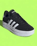 ADIDAS VL COURT BLACK WHITE SUEDE PLATFORM SOLE CASUAL CWCD