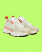 MAISON KITSUNE BEIGE ORANGE TRAIL RUNNER CHUNKY SOLE SNEAKERS