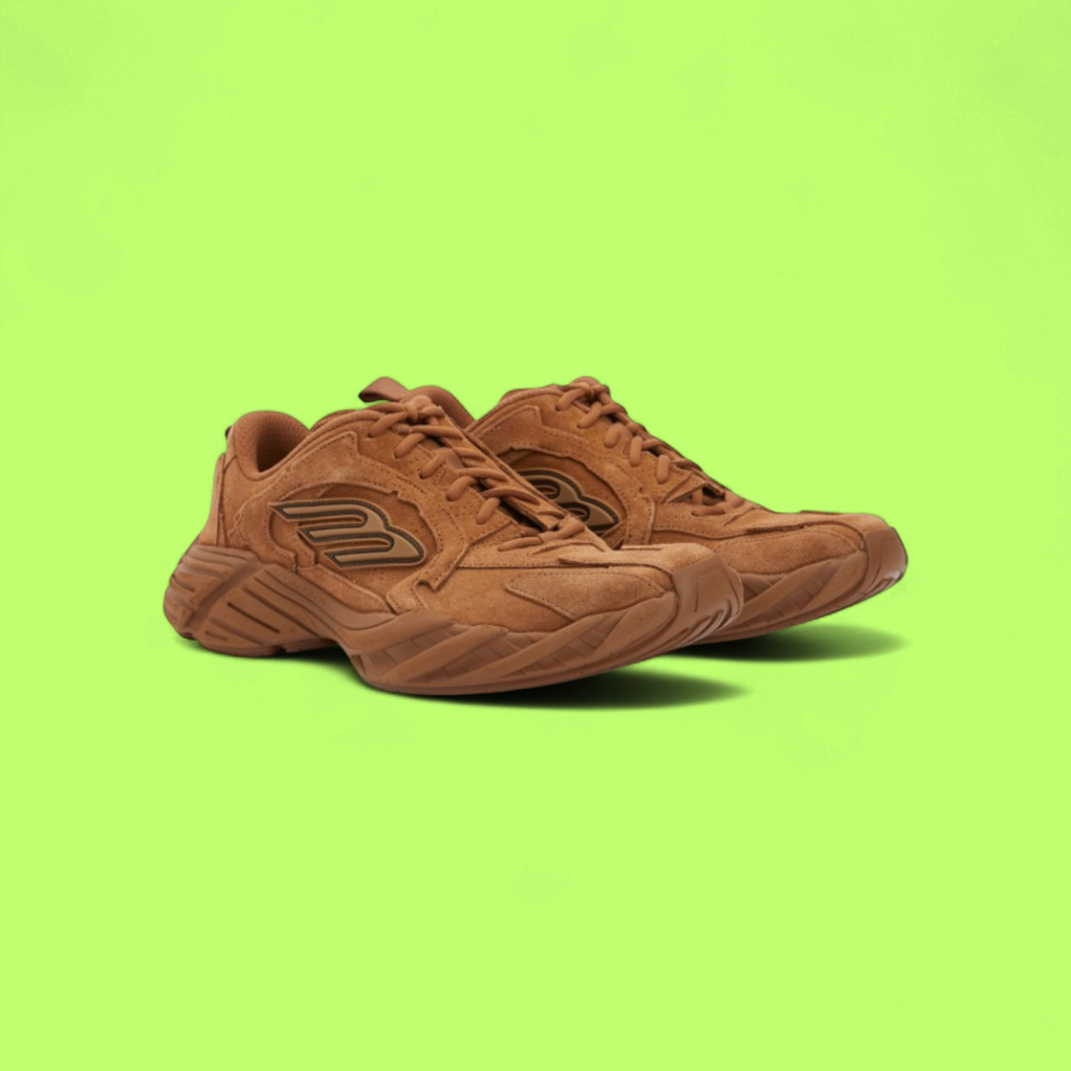 BALENCIAGA 3XL RUST SUEDE OVERSIZED RUNNING SNEAKERS