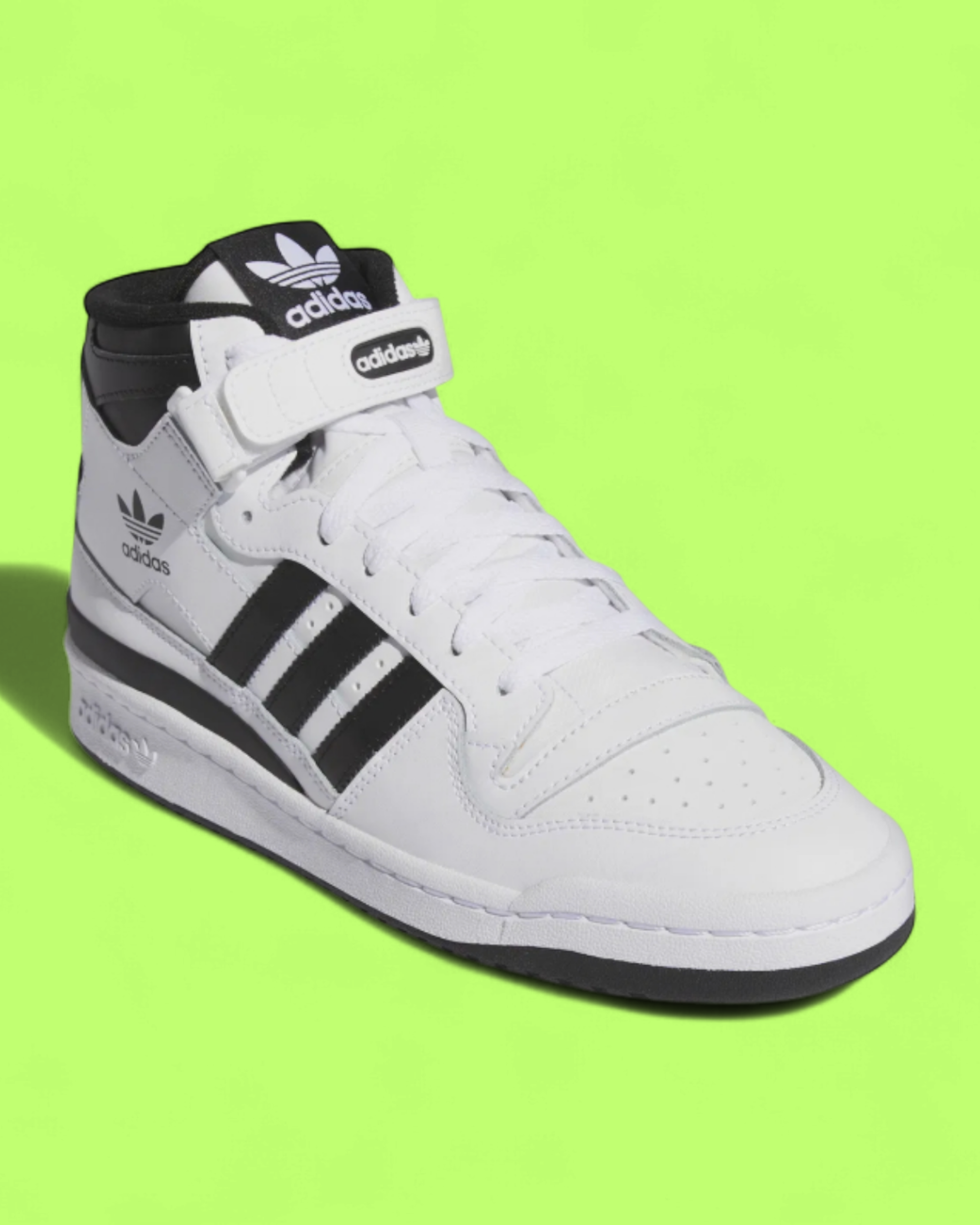 ADIDAS FORUM MID WHITE BLACK RETRO BASKETBALL SNEAKERS CWCD