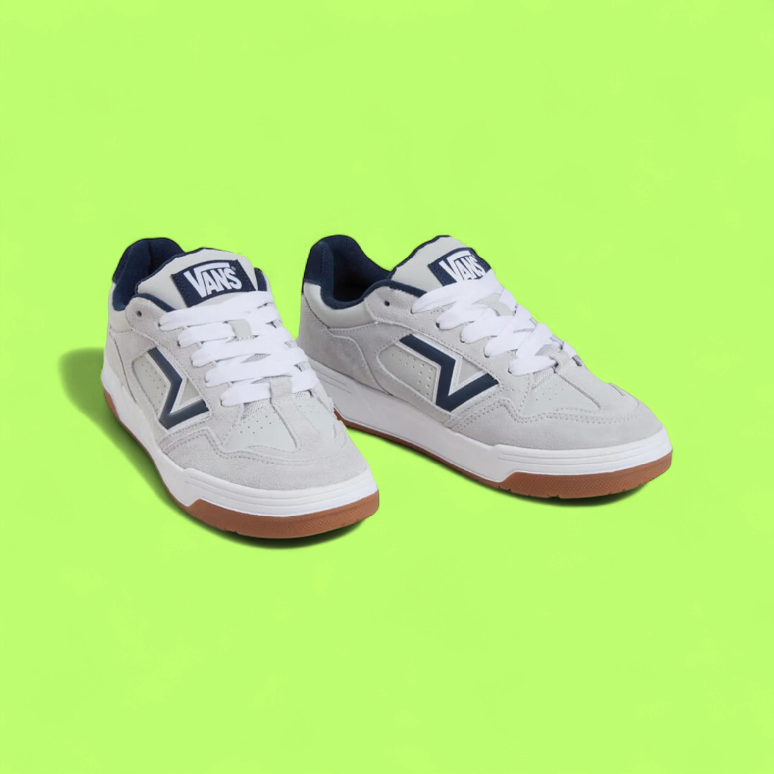 VANS UPLAND MEN'S BLUE SUEDE AND CANVAS LOW-TOP SKATE SNEAKERS
