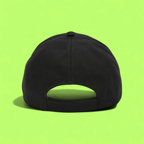 FENDI BLACK CAP WITH LEATHER PATCH FRONT LOGO EMBROIDERY