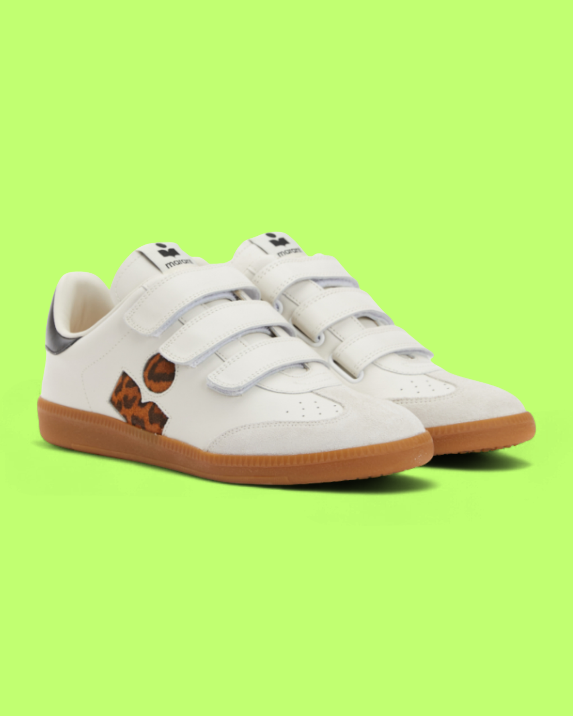ISABEL MARANT WHITE LEOPARD VELCRO CASUAL STREET STYLE CWCD