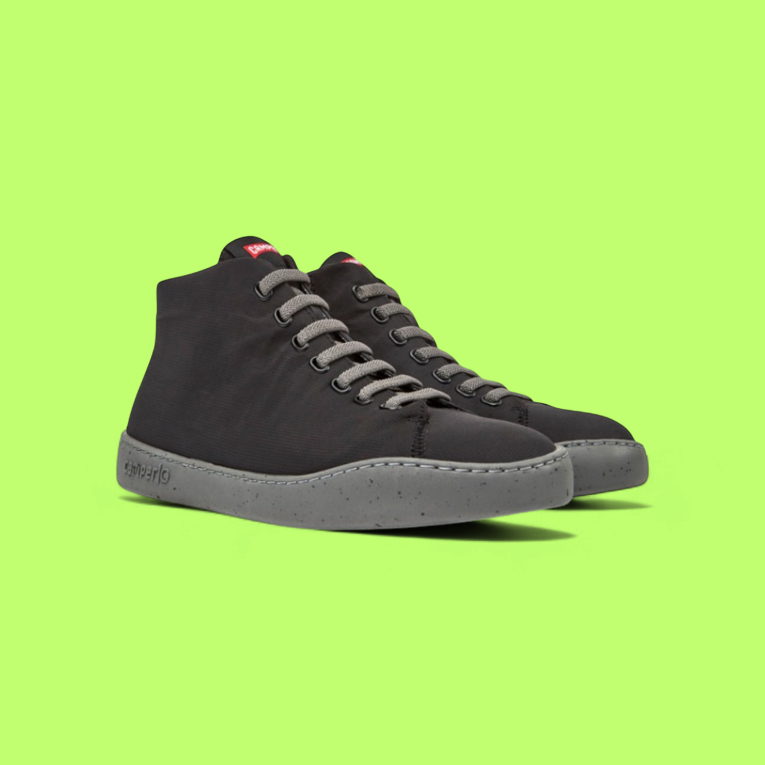 CAMPER BLACK HIGH TOP SNEAKERS WITH GREY RUBBER SOLE CWCD