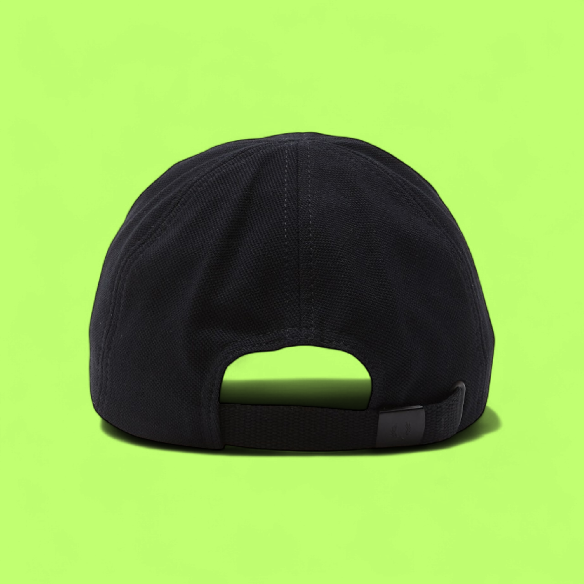 BLACK COTTON BASEBALL CAP WITH EMBROIDERED LAUREL WREATH