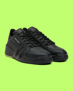 GIUSEPPE ZANOTTI BLACK LEATHER CHUNKY SOLE MODERN SNEAKERS