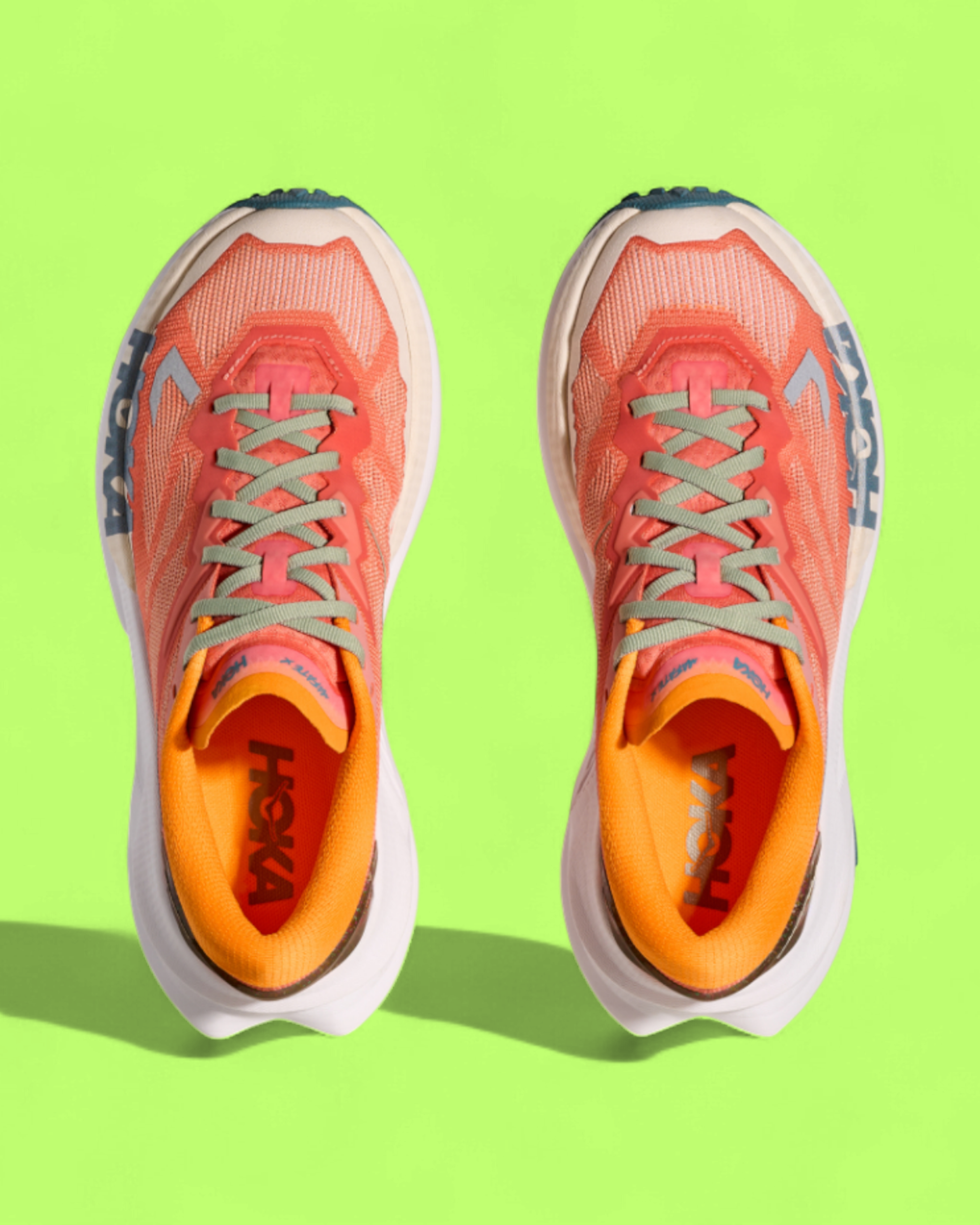 HOKA VIBRAM SOLE TRAIL RUNNING SHOE ORANGE SUNSET ICON CWCD