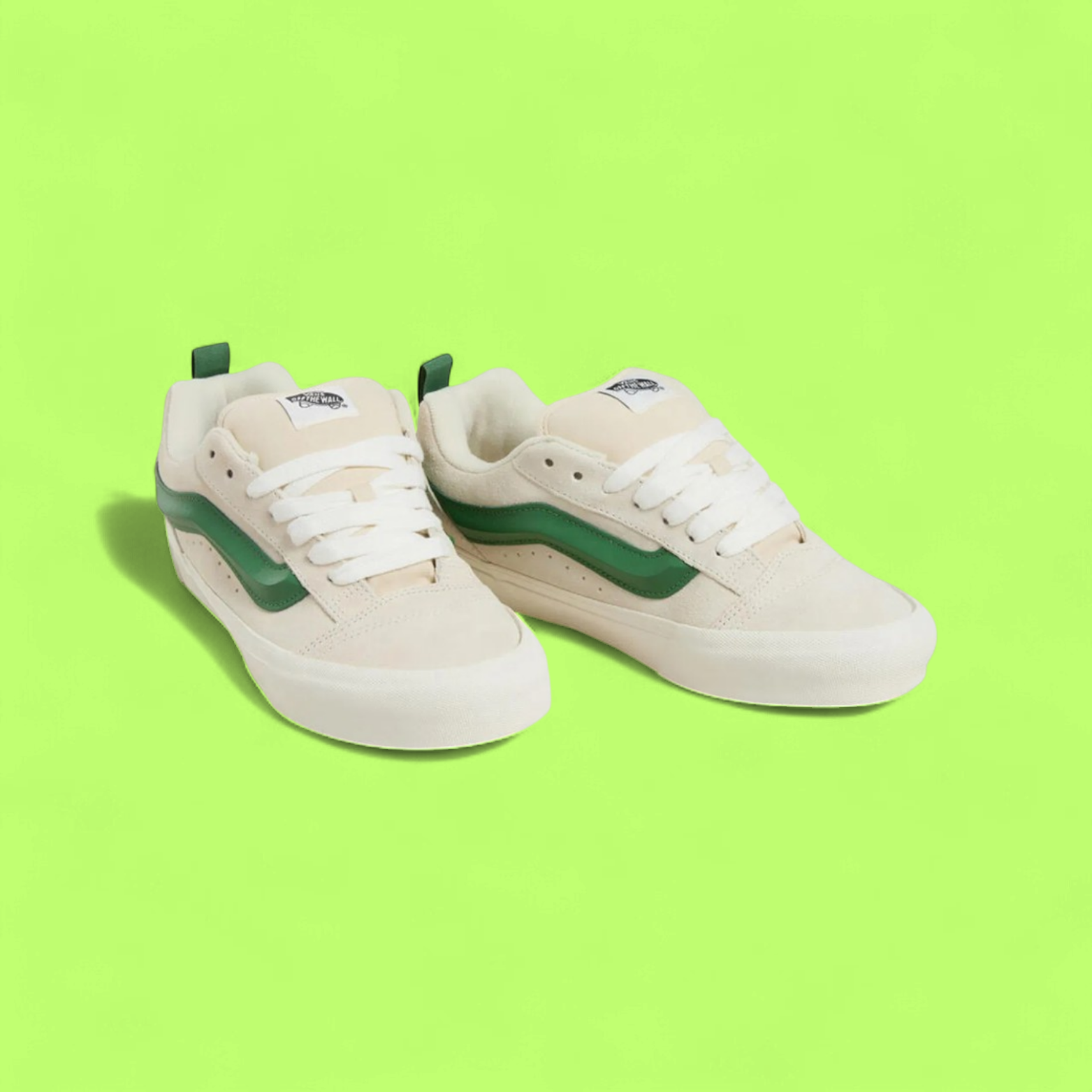 VANS KNU SKOOL MEN'S WHITE LEATHER AND SUEDE LOW-TOP SNEAKERS