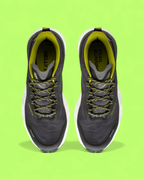 HELLY HANSEN BLACK GREY TRAIL RUNNING SHOES WITH LIME DETAILS