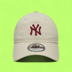 NEW ERA NY YANKEES BEIGE CAP WITH RED LOGO EMBROIDERY CWCD