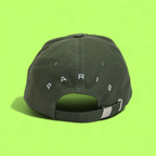 KENZO KHAKI BASEBALL CAP WITH WHITE SIDE LOGO PRINT CWCD