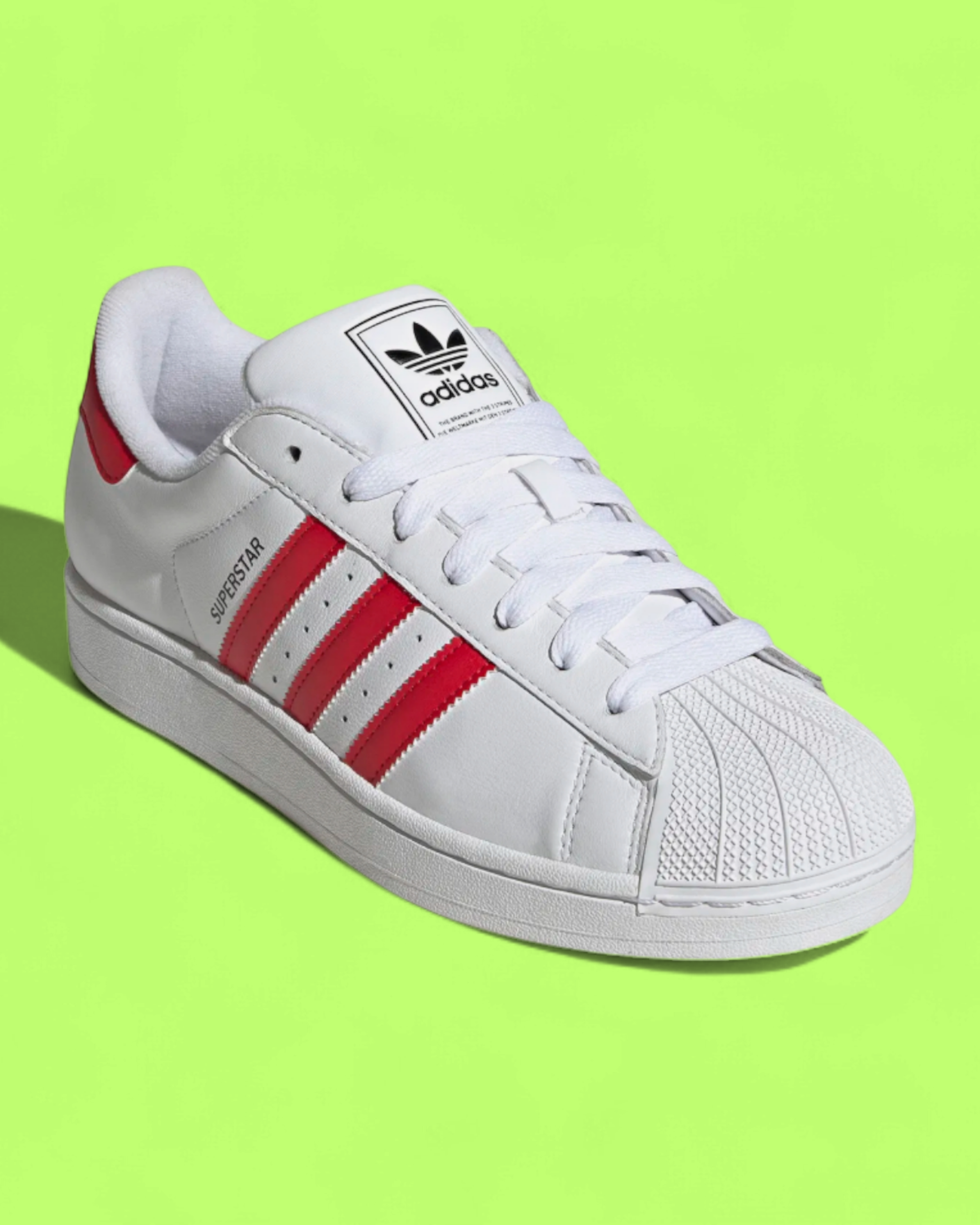 ADIDAS SUPERSTAR WHITE RED LEATHER SHELL TOE CLASSIC CASUAL