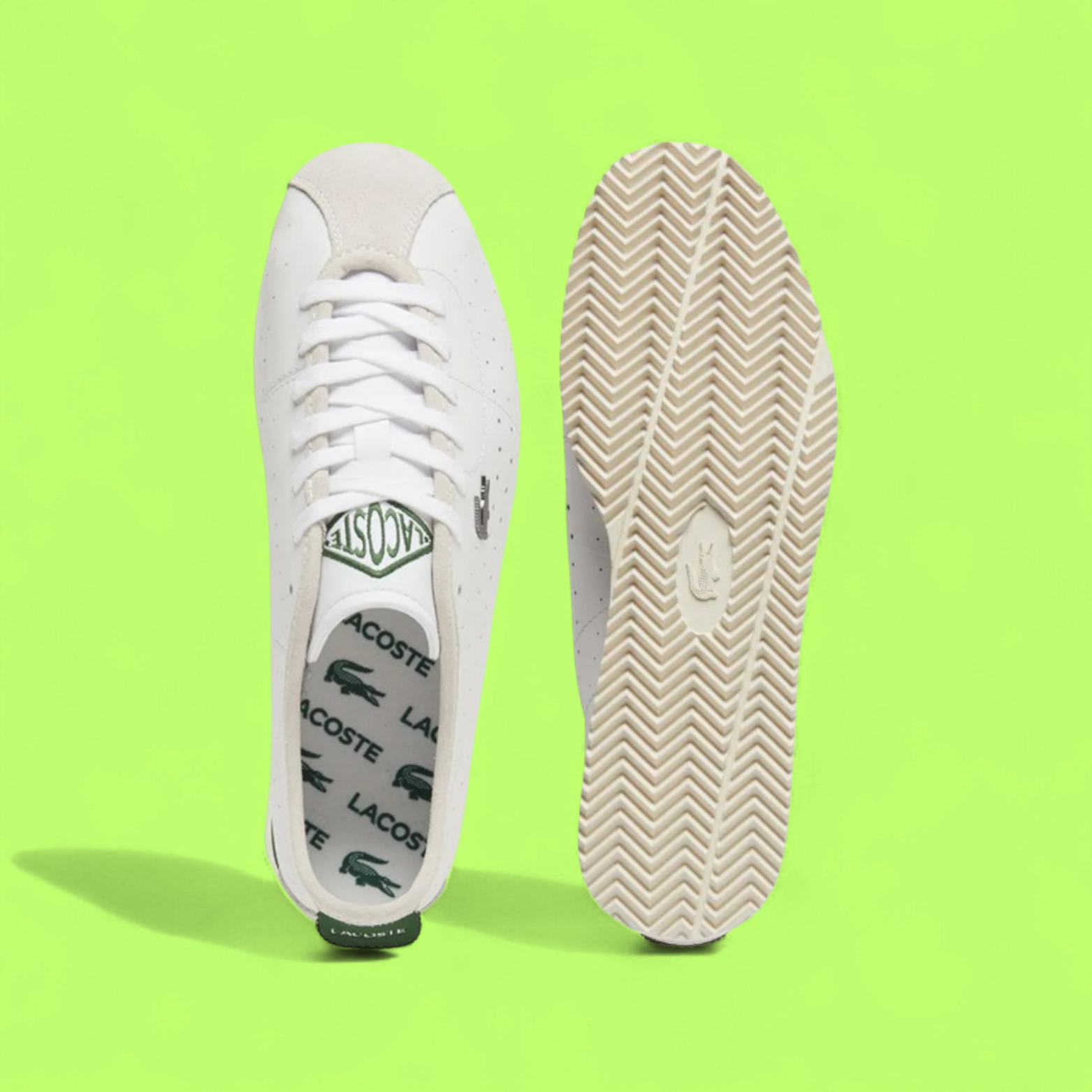LACOSTE CLUB-LOW MEN'S WHITE LEATHER MINIMAL CASUAL COURT SNEAKERS