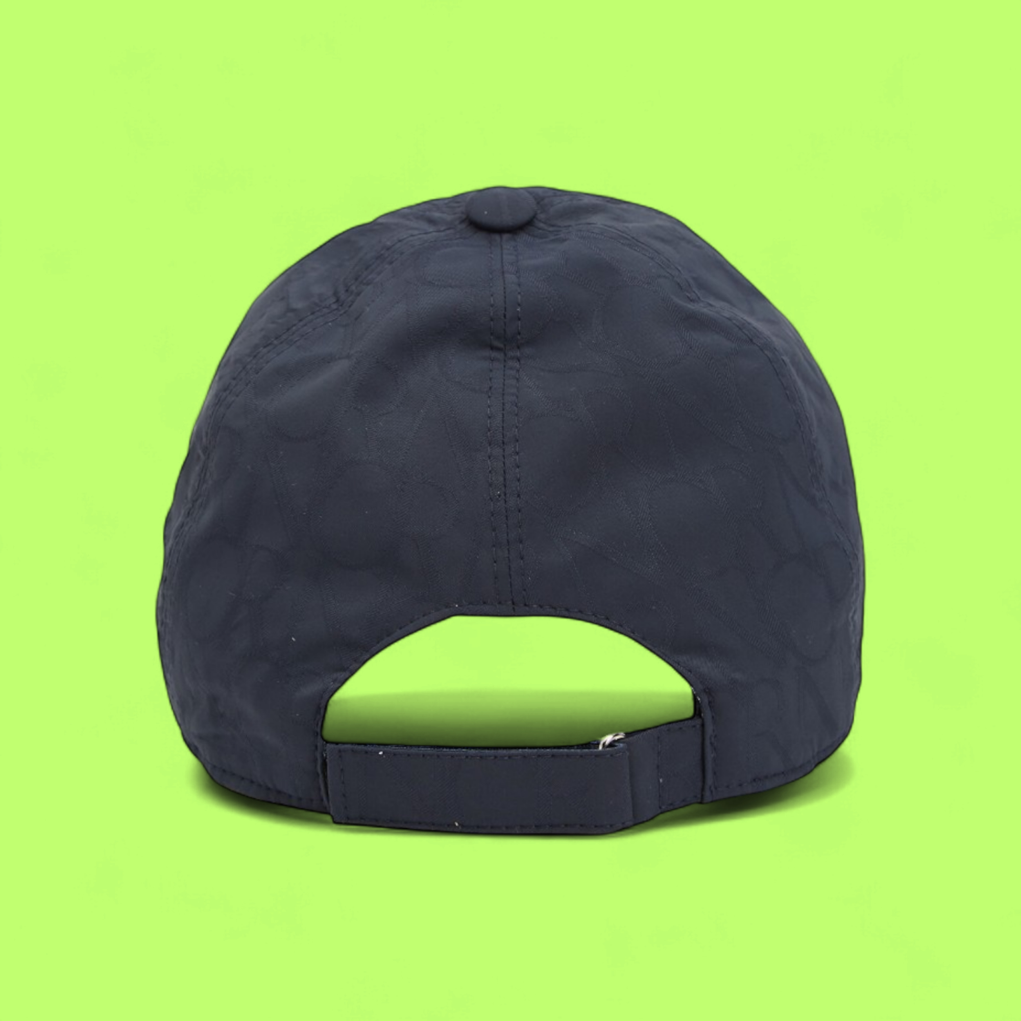 NAVY BLUE PREMIUM BASEBALL CAP WITH SUBTLE PATTERN AND METAL