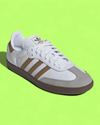 ADIDAS SAMBA WHITE BROWN CLASSIC LEATHER RETRO CASUAL SNEAKERS