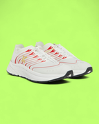 KENZO WHITE RED PERFORMANCE RUNNING SNEAKERS WITH GOLD LOGO