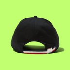 BLACK MONCLER BASEBALL CAP WITH EMBROIDERED LOGO AND STRAP