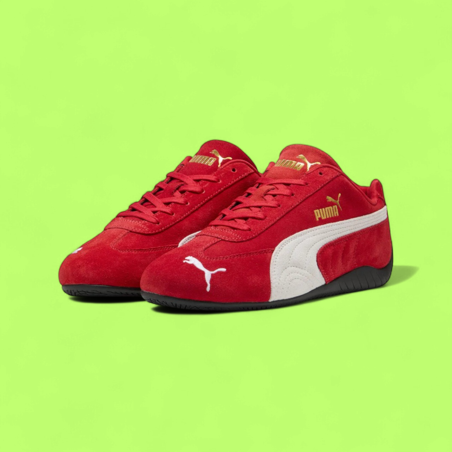 PUMA SPEEDCAT OG UNISEX RED SUEDE MOTORSPORT STYLE SNEAKERS