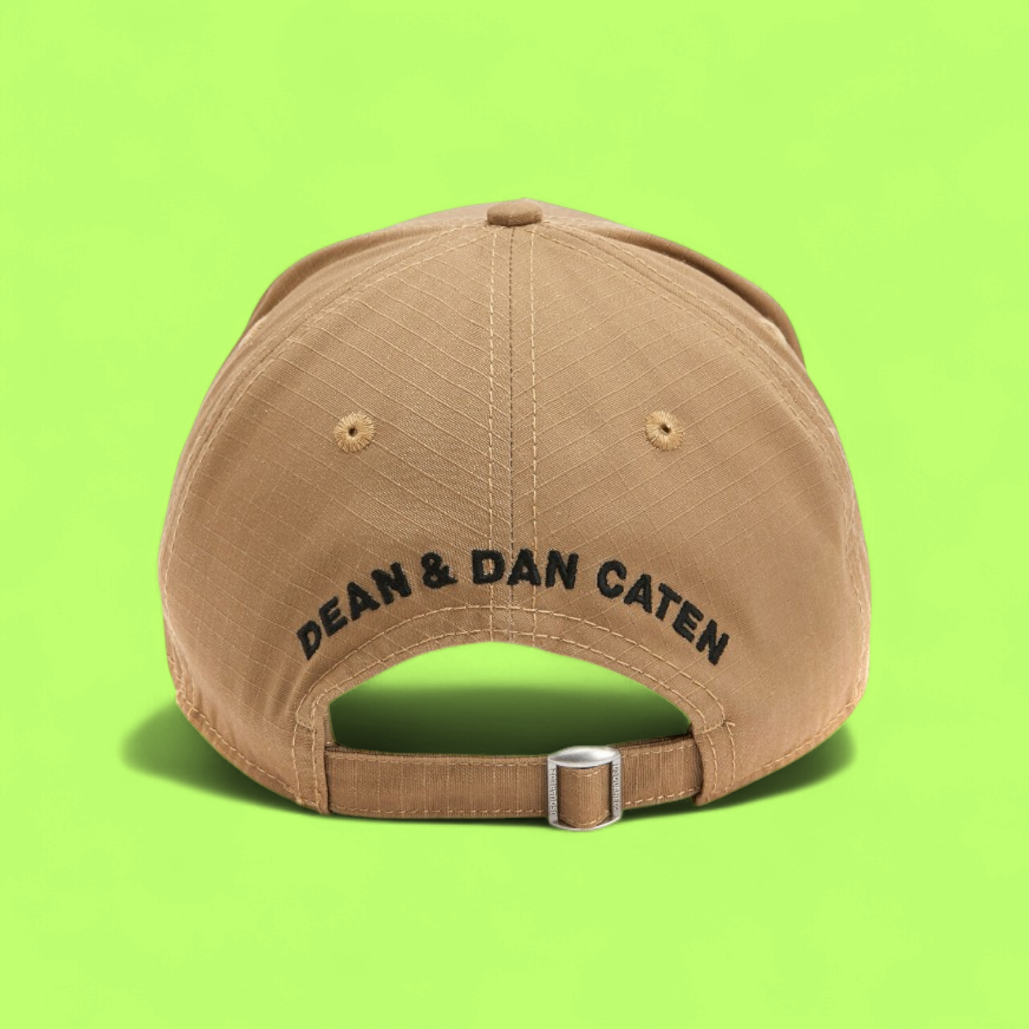 BEIGE CAP WITH BLACK ICON RUBBERIZED EMBROIDERED LOGO CWCD