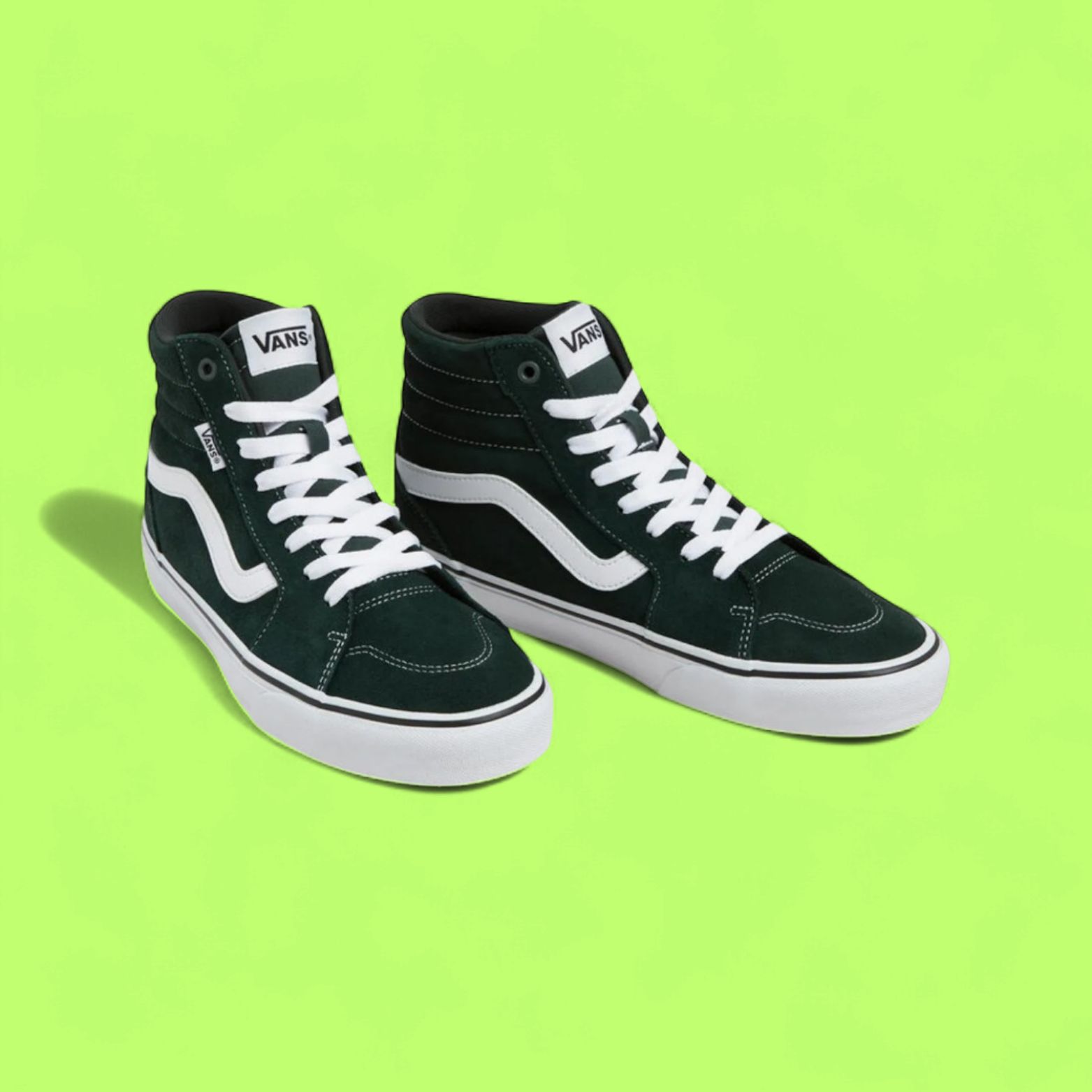 VANS SK8-HI DARK GREEN WHITE SUEDE CLASSIC SKATE STYLE DROPZZ