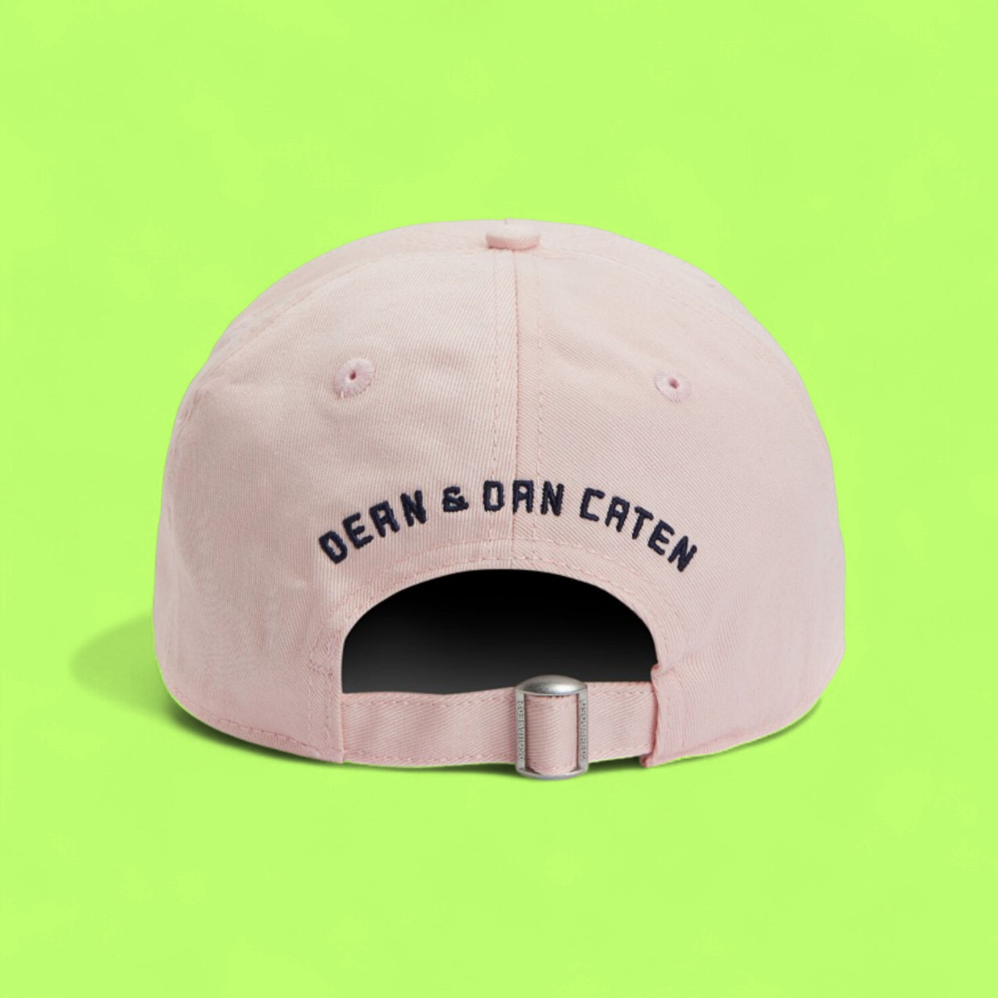SOFT PINK CAP WITH NAVY EMBROIDERED MILANO LETTERING