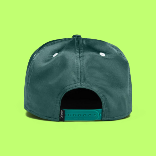 PHUKET ISLAND GREEN SNAPBACK HAT WITH EMBROIDERED DETAILS