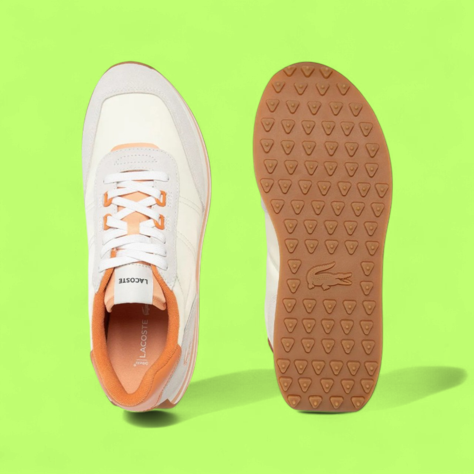 LACOSTE SPORT LINETRACK MEN'S BEIGE MESH AND LEATHER CASUAL SNEAKERS