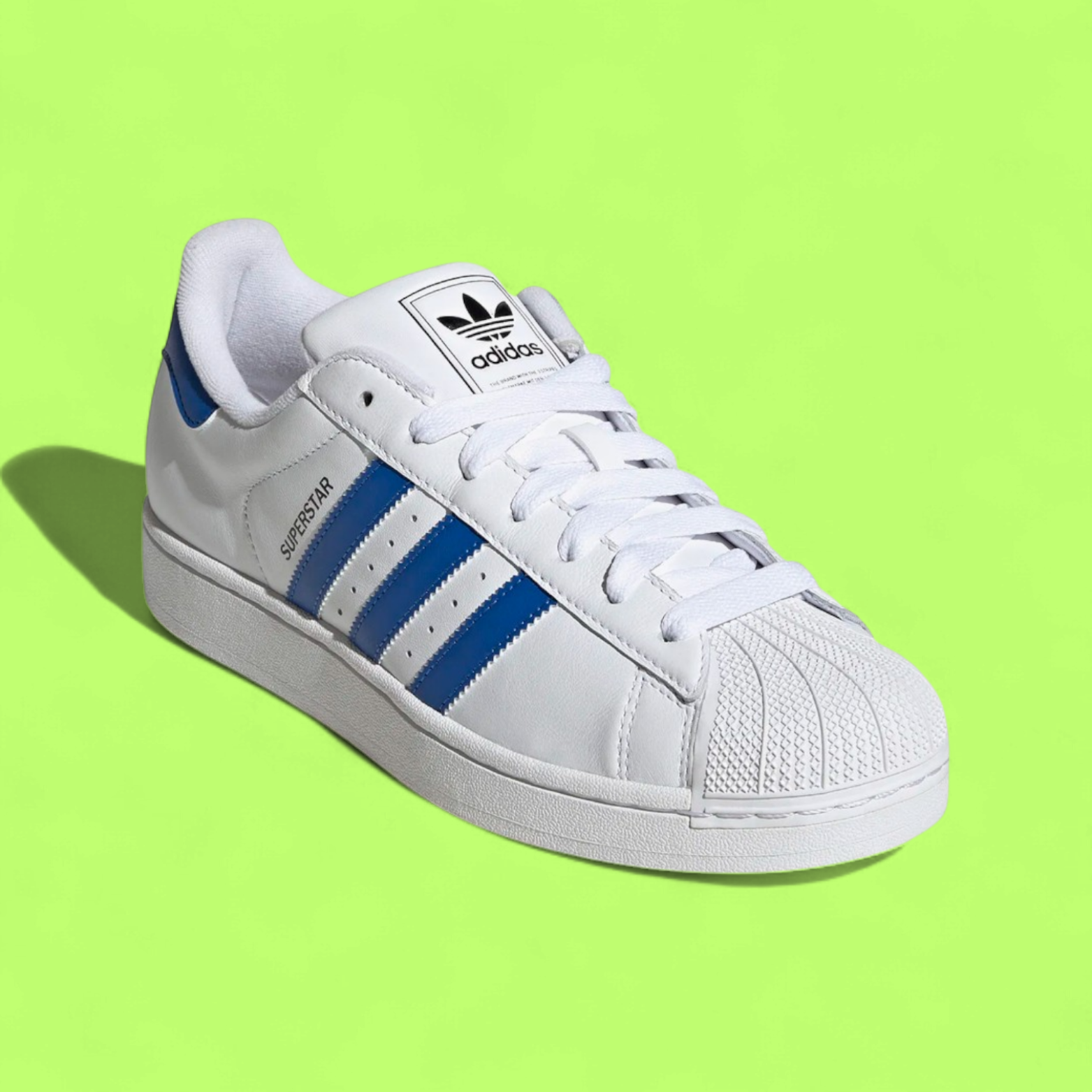 ADIDAS SUPERSTAR II UNISEX WHITE BLUE LEATHER CLASSIC SNEAKERS