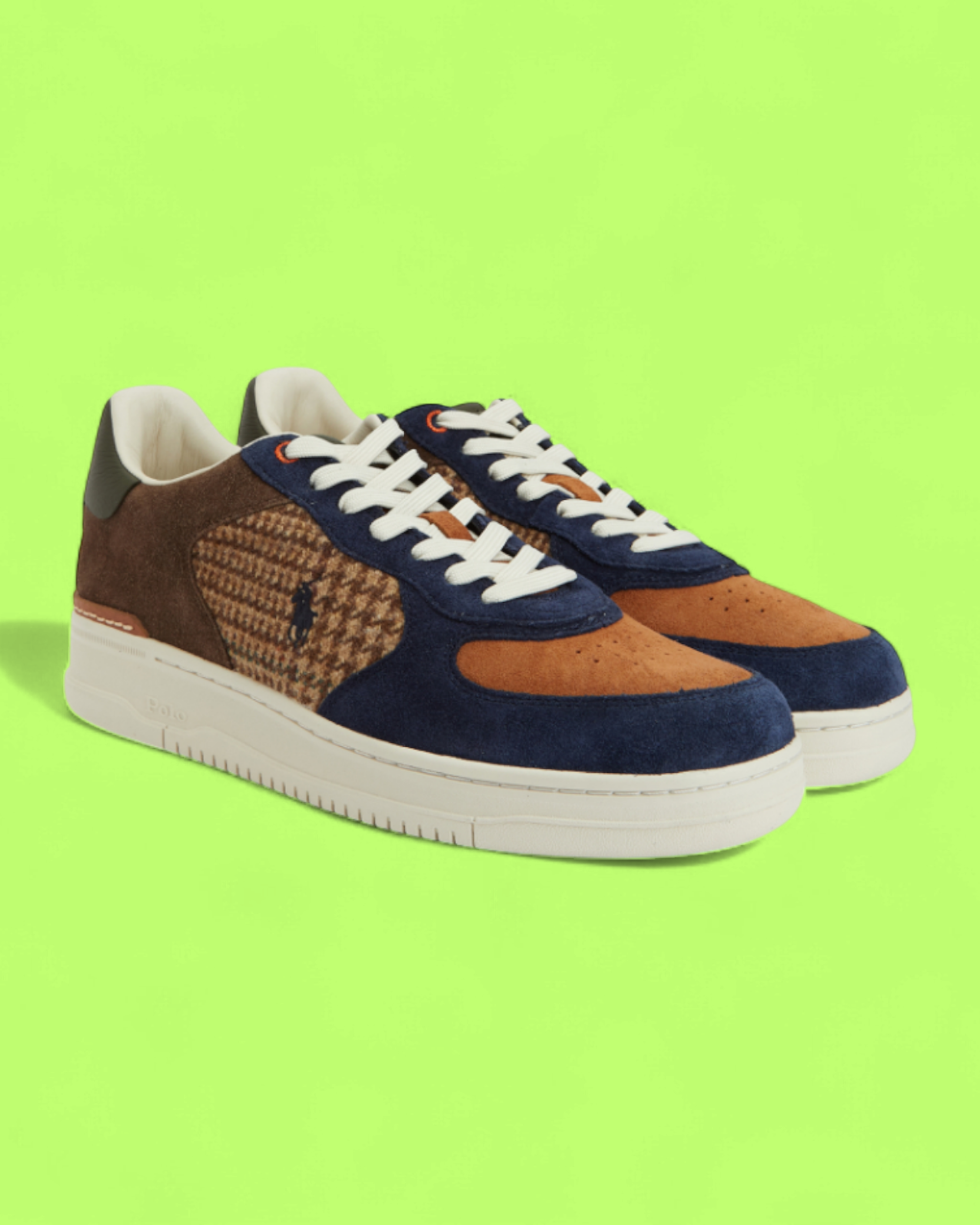 POLO RALPH LAUREN MULTICOLOR SUEDE HOUNDSTOOTH CASUAL SHOES